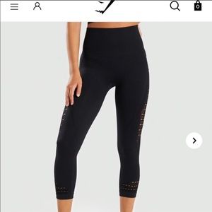 Gymshark seamless crop black leggings